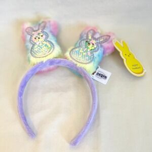 Peeps Bunny Headband Kids Rainbow Faux Fur Sequin Easter Accessory Purple 213208